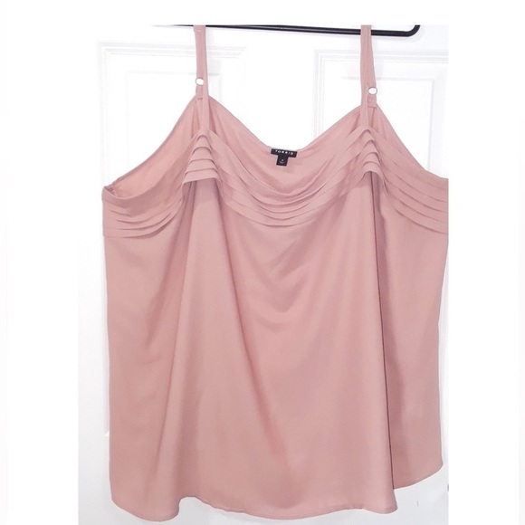 ❤️ 🆕 TORRID dusty pink georgette pleated cami Blouse Size 2X - Picture 5 of 10